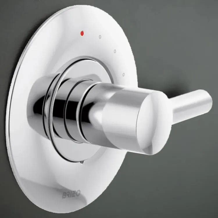 Brizo Odin 7-1/2in Pressure Balance Valve Trim, Temperature Control, Hot and Cold Indicator, Polished Chrome - T60P075-PCLHP