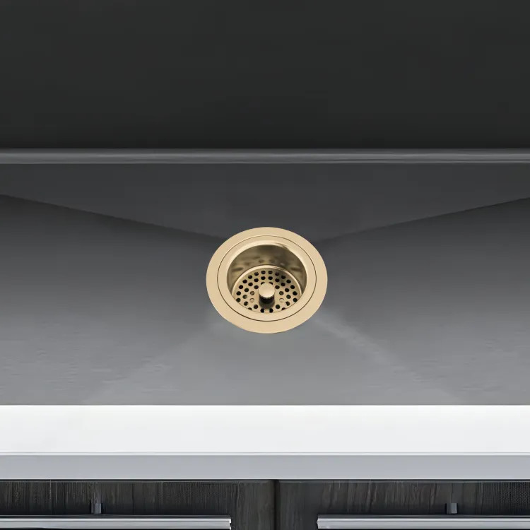 Brizo Kitchen Sink Flange and Strainer Kit, Brilliance Luxe Gold - 69052-GL