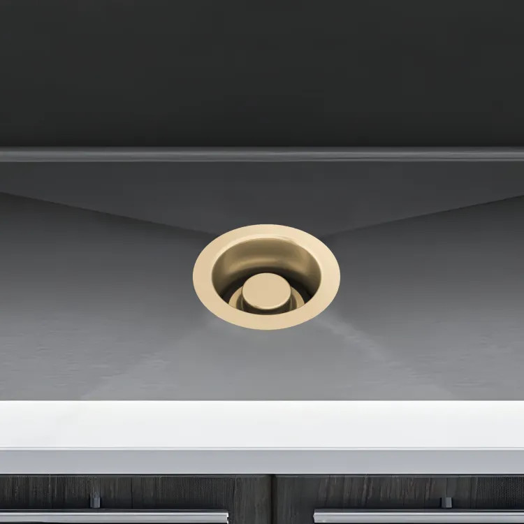 Brizo 4-1/2" Kitchen Sink Disposal Flange with Stopper, Brilliance Luxe Gold - 69072-GL