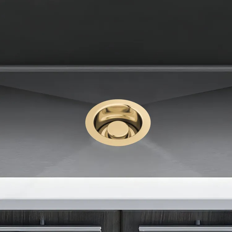 Brizo 4-1/2" Kitchen Sink Disposal Flange with Stopper, Brilliance Polished Gold - 69072-PG