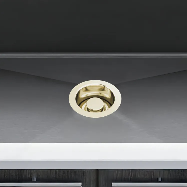 Brizo 4-1/2" Kitchen Sink Disposal Flange with Stopper, Brilliance Polished Nickel - 69072-PN