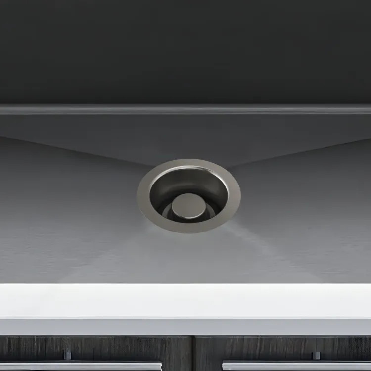 Brizo 4-1/2" Kitchen Sink Disposal Flange with Stopper, Brilliance Luxe Steel - 69072-SL