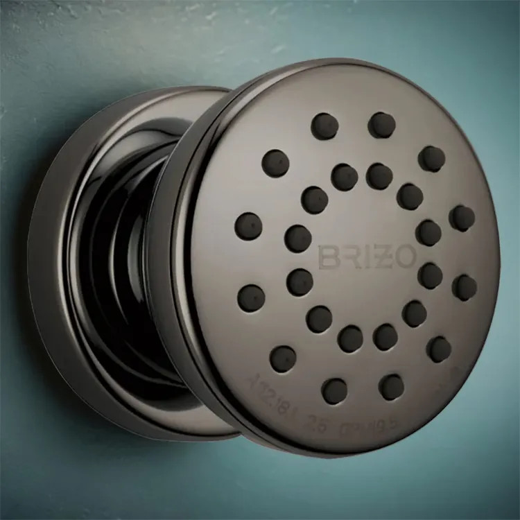 Brizo Essential Round Body Spray with Touch-Clean Finish Spray Face, 1.75 GPM, Brilliance Black Onyx - 84110-BNX