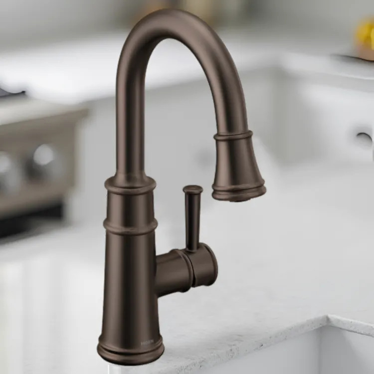 Moen Belfield Single-Handle High Arc Pull-Down Bar/Prep Faucet, 1.5 GPM, Oil Rubbed Bronze - 6260ORB