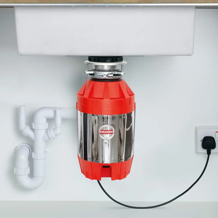 Franke Food Waste Disposer, Bio Shield, Silverguard, Sound Insulated, Continuous Feed, 1-1/4 HP, 2800 RPM, 110V - FWDJ125 (134.0481.767)