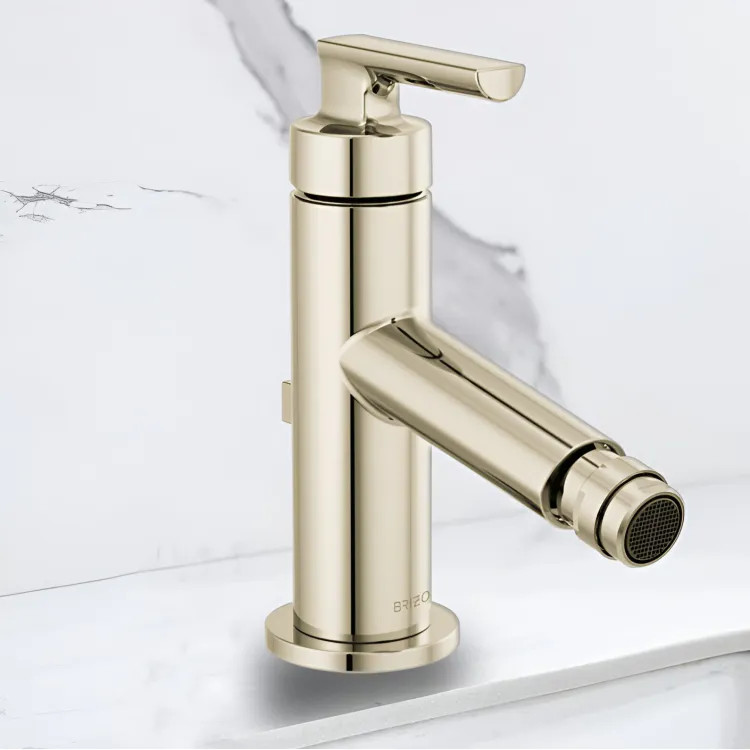Brizo Kintsu Single-Handle Bidet Faucet with Metal Pop-Up, Lever Handle, Single-Hole, Brilliance Polished Nickel - 68106-PN