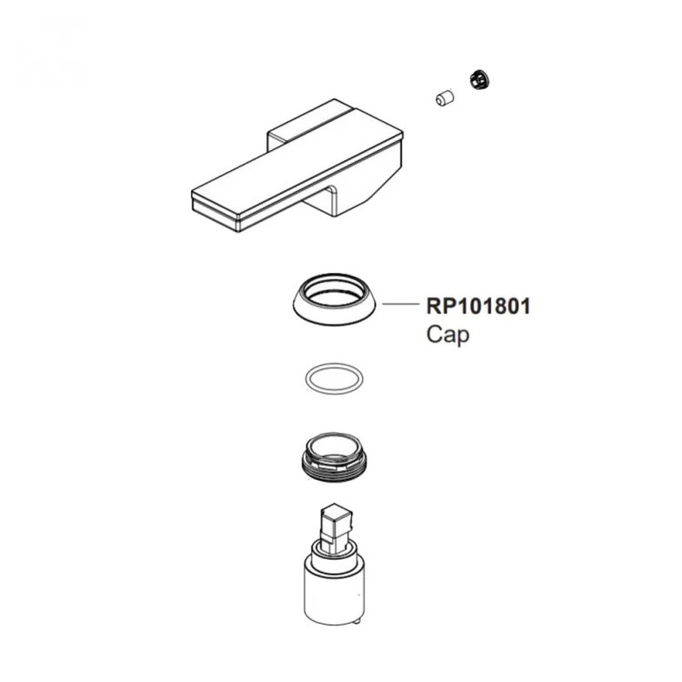 Brizo Chrome Replacement Cap for Lavatory Faucet, Frank Lloyd Wright - RP101801PC 
