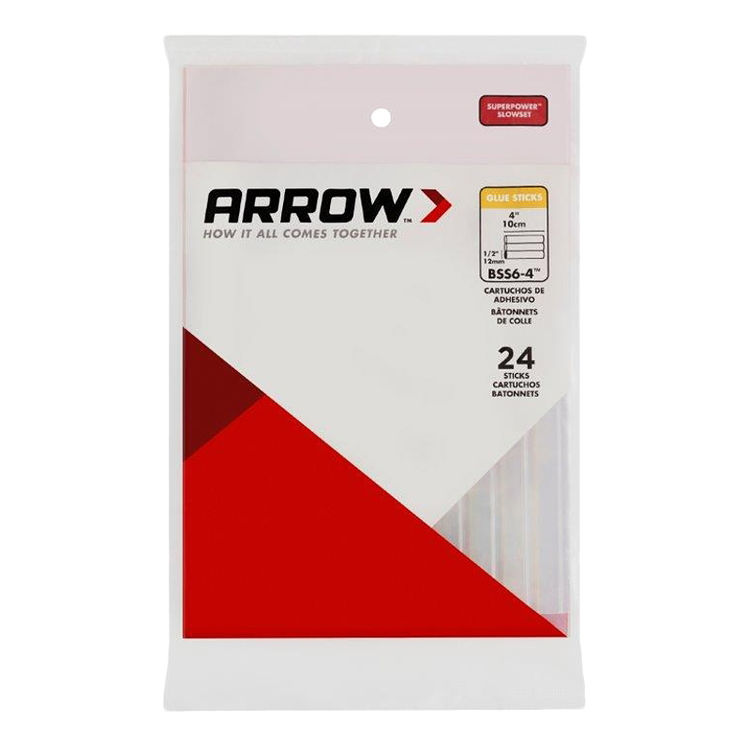 Arrow 24-Pieces 1/2 x 4" Slow Set Glue Sticks - BSS6-4