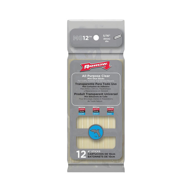Arrow 4" All-Purpose Clear Mini Glue Stick - MG12 
