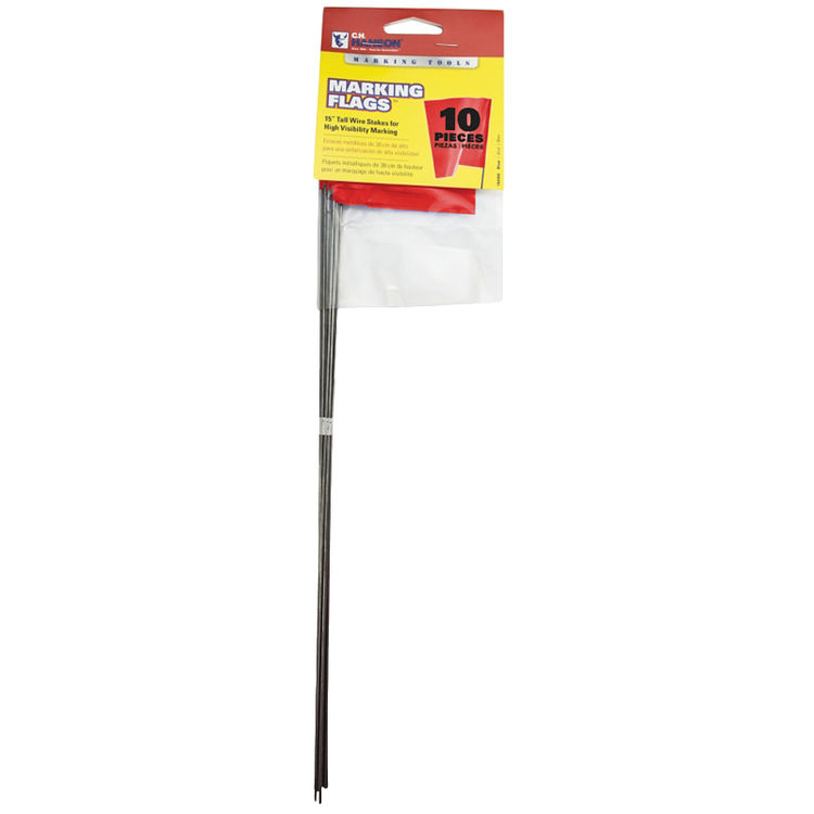 CH Hanson 15-inch Wire Staff Stake Flag, Red Flo - 15065