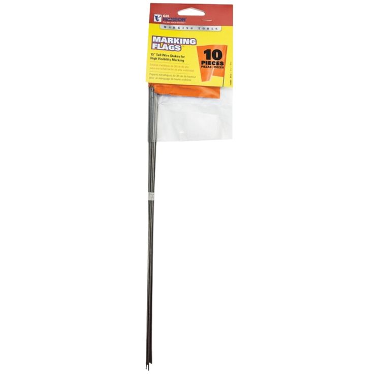 CH Hanson 15-inch Wire Staff Stake Flag, Glo Orange - 15275