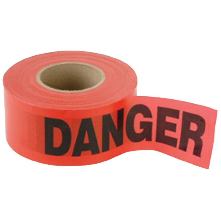 CH Hanson Barricade Safety Tape, 'Danger' (Red), 2 mil, 3 in x 1,000 ft, 12 Rolls - 16003