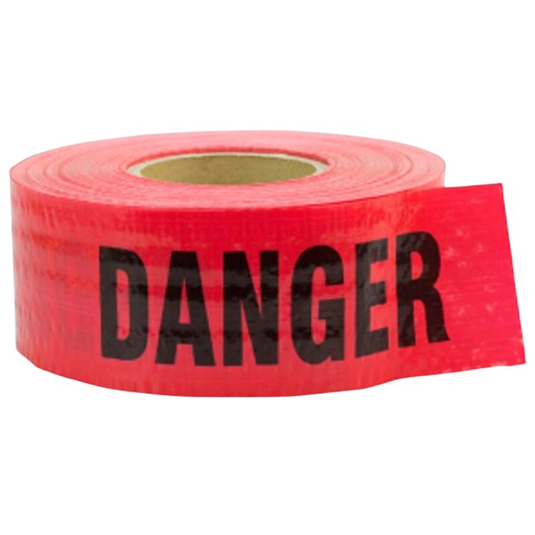 CH Hanson Barricade Safety Tape, 'Danger', 5 mils, 3 in x 500 ft, 8 Rolls, Red - 16031