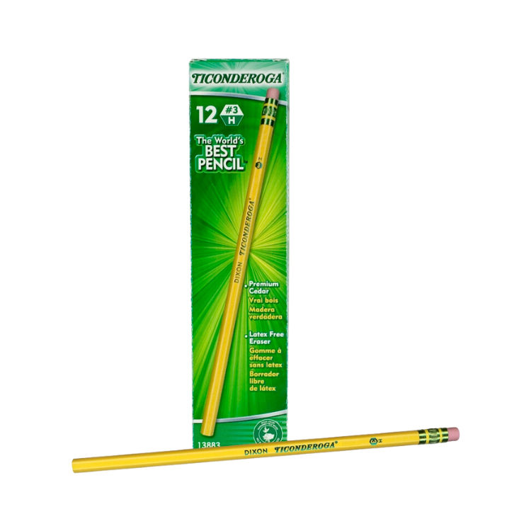 Dixon No. 3 H Yellow Hard Pencil, 12-Pieces  - 13883 