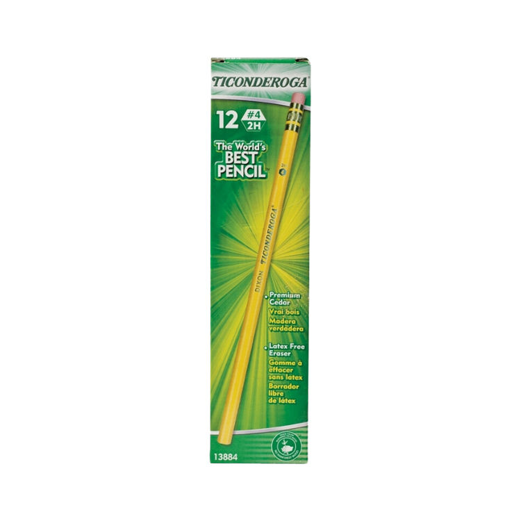 Dixon No. 4 2H Yellow Extra-Hard Pencil, 12-Pieces  - 13884