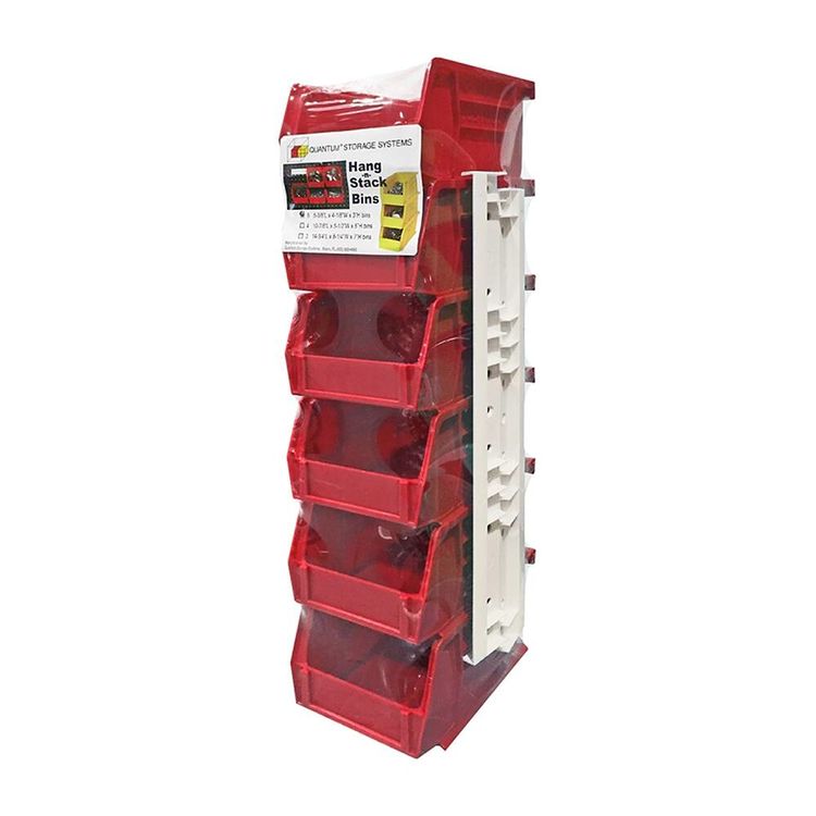 Quantum Tool Storage Bin with Rails, Red - RQUS210RD