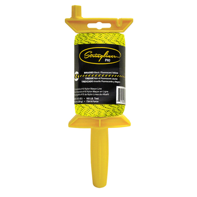 Stringliner 500ft Braided Nylon Line Reel, Black/Fluorescent Yellow - 25494