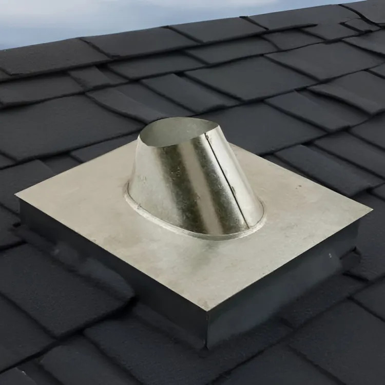 AmeriVent Roof Vent Flashing Suitable for 5" Diameter Pipe, Steel - 5EF