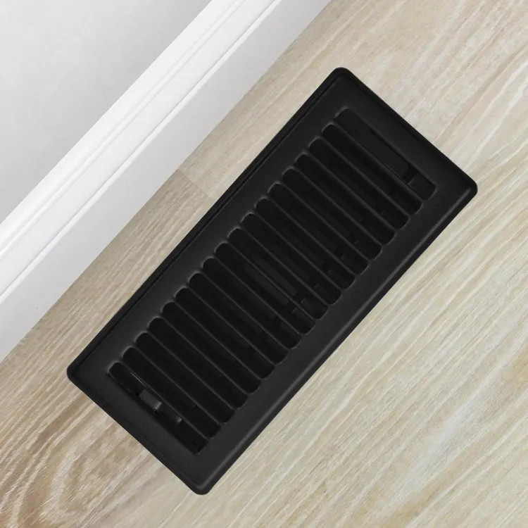 IMPERIAL RG2143 REGISTER FLR LOUVRD BLK 4X10IN
