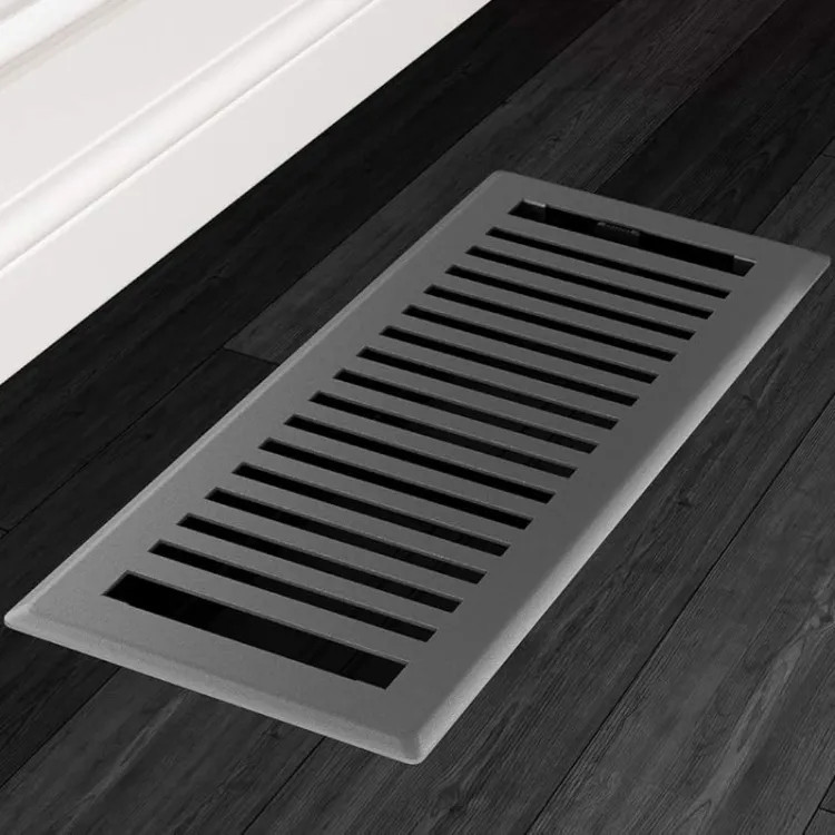 Imperial 4"x12" Grey Granite Steel Floor Register, Montezuma Design, High-Impact Polystyrene Damper - RG3445