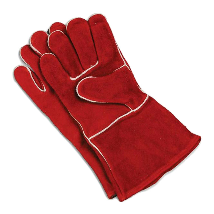 Imperial Cowhide Leather Fireplace Gloves, Red - KK0159
