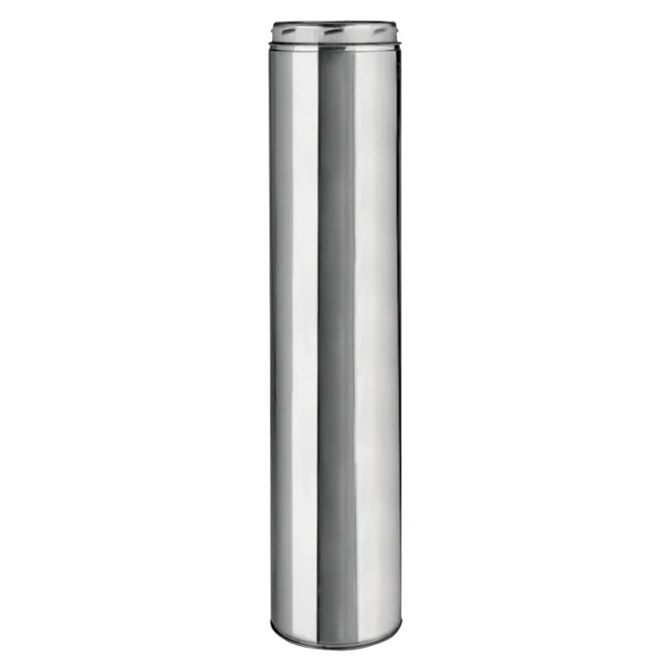 Selkirk Ultra-Temp 8" Insulated Chimney Pipe 12" Length, Stainless Steel - 208012U