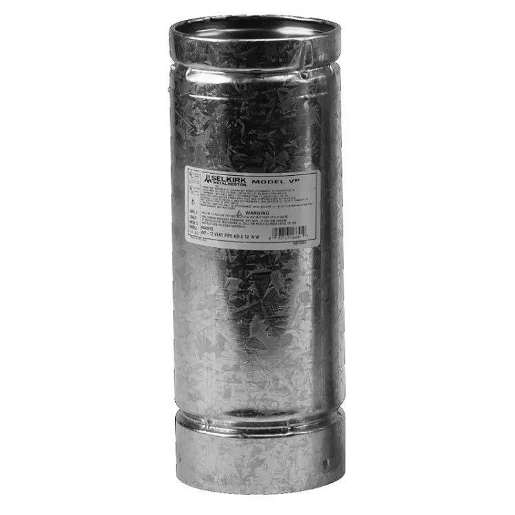 Selkirk VP Pellet Pipe 3" x 12" Galvanized Pipe Length - 3VP-12