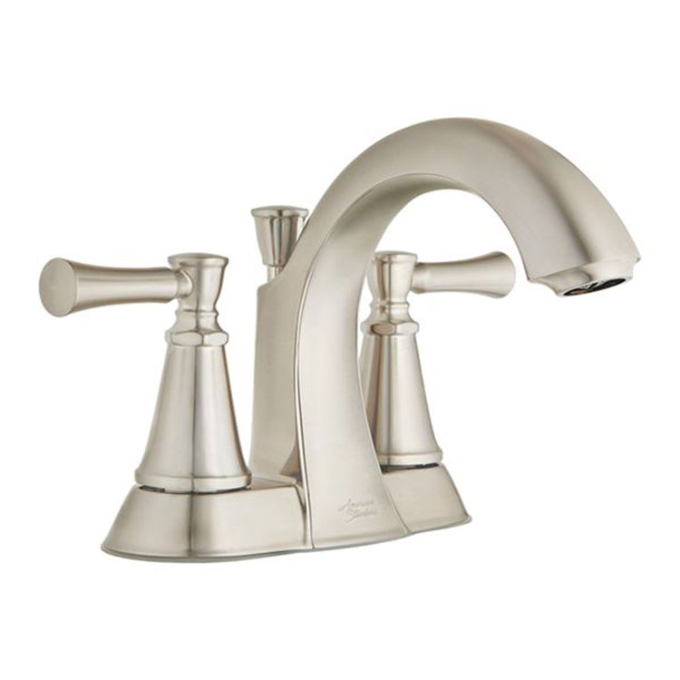 American Standard Chancellor Two-Handle Centerset Brushed Nickel Bathroom Faucet with Speed Connect Drain, 1.2 GPM, Lever Handle, Lead-Free - 7022201.295