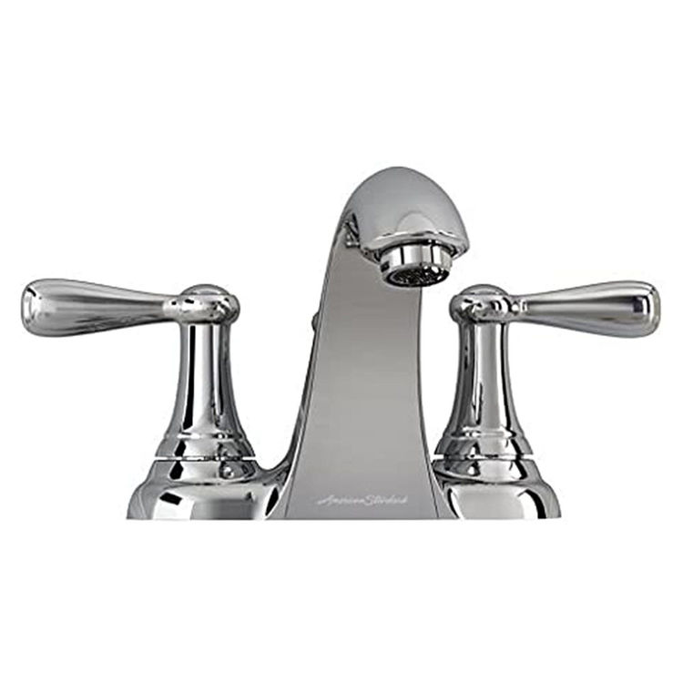 American Standard Marquette Two Lever Handle Centerset Chrome Bathroom Faucet with Speed Connect Drain, 1.5 GPM, Lead-Free - 7764F