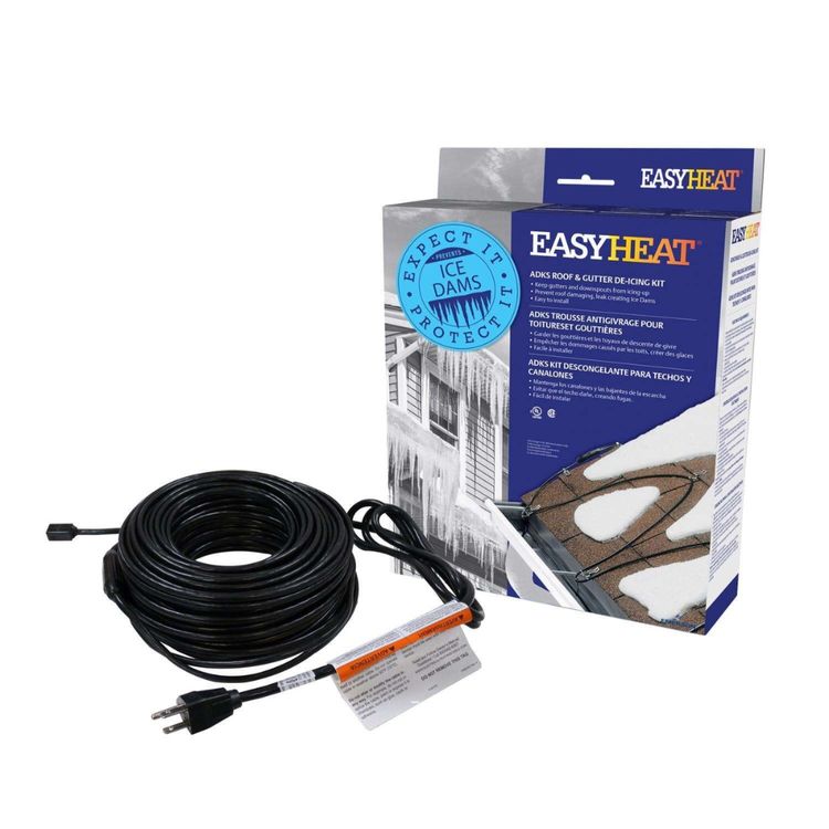 EasyHeat ADKS500 500 Watts Roof-Gutter 100Ft. Heating Cable with Clip Kit