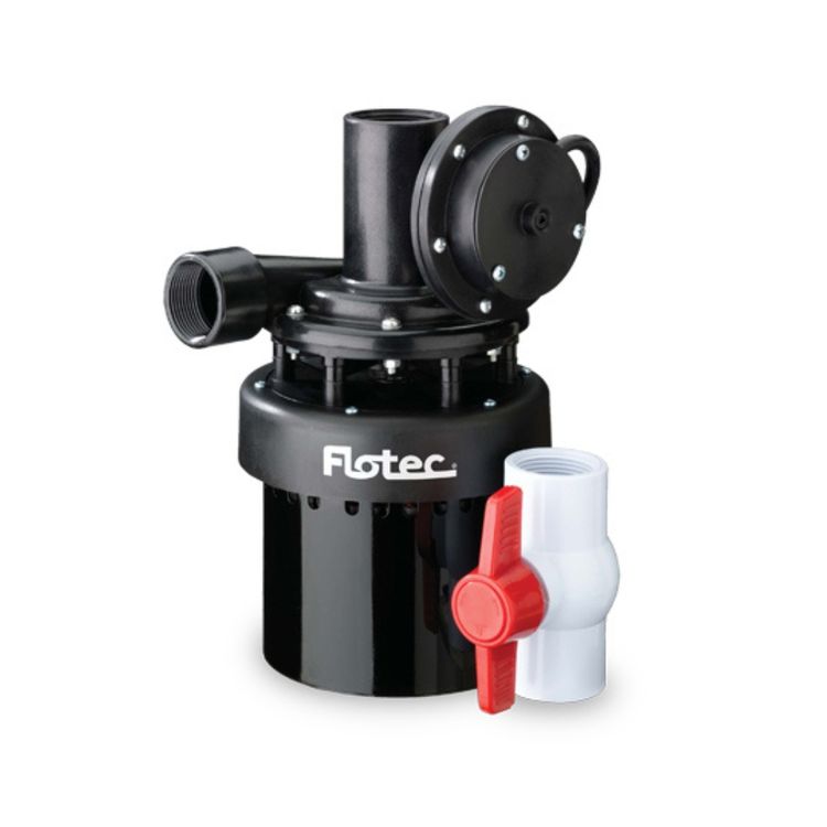 Pentair Flotec Utility Sink Pump System, 1/3 HP, 31 GPM, 115V, 8' SJTW Cord, Thermoplastic, 1-1/4" NPT Discharge - FPUS1860A 