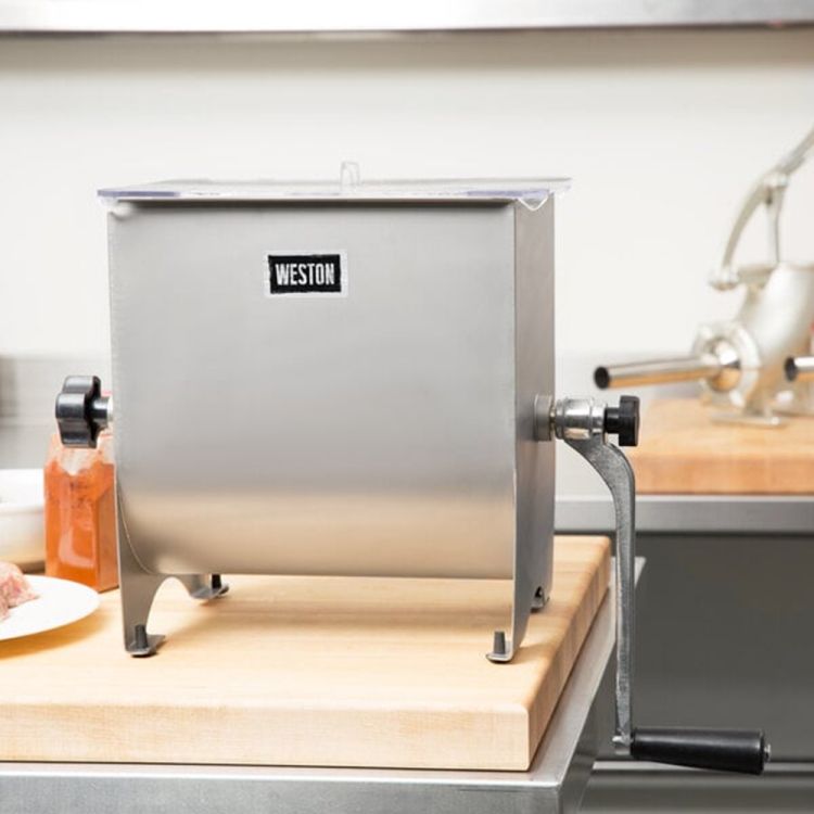 Weston 20 lbs Stainless Steel Meat Mixer - 36-1901-W