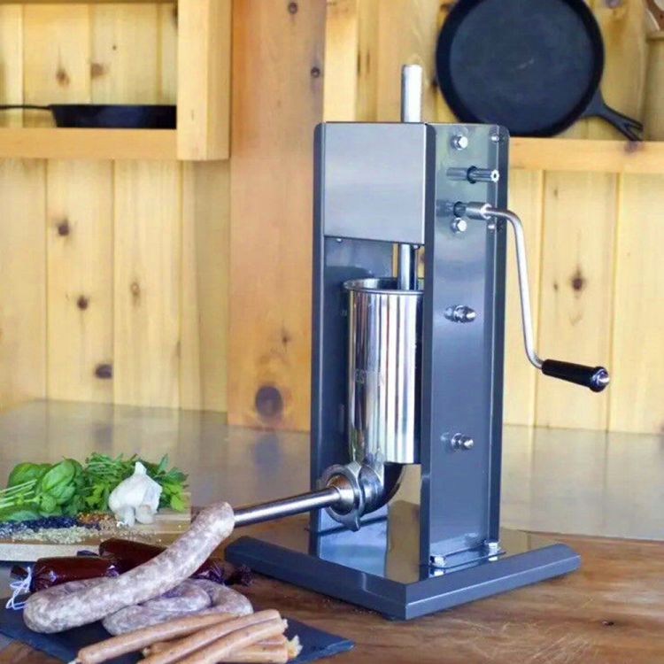 Weston 7 lbs Dual Speed Vertical Sausage Stuffer With Four Stainless Steel Funnels - 86-0701-W