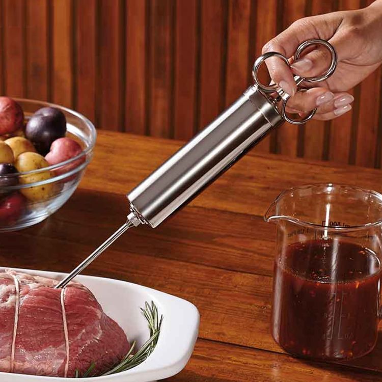 Weston 4 oz Heavy Duty Marinade Injector, Brass/Nickel - 23-0404-W
