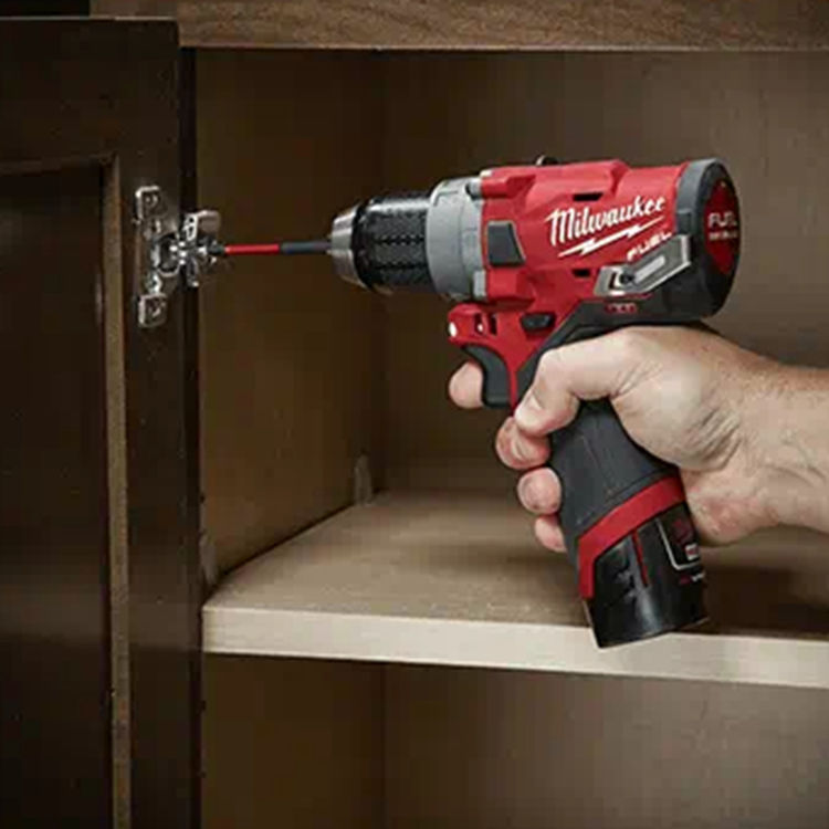 Milwaukee 1/2in M12 FUEL Hammer Drill Kit with 1/2in Chuck, Compact Battery Pack, XC 4.0 Extended Capacity Battery Pack, Charger, Belt Clip, and Carrying Case - 2504-22