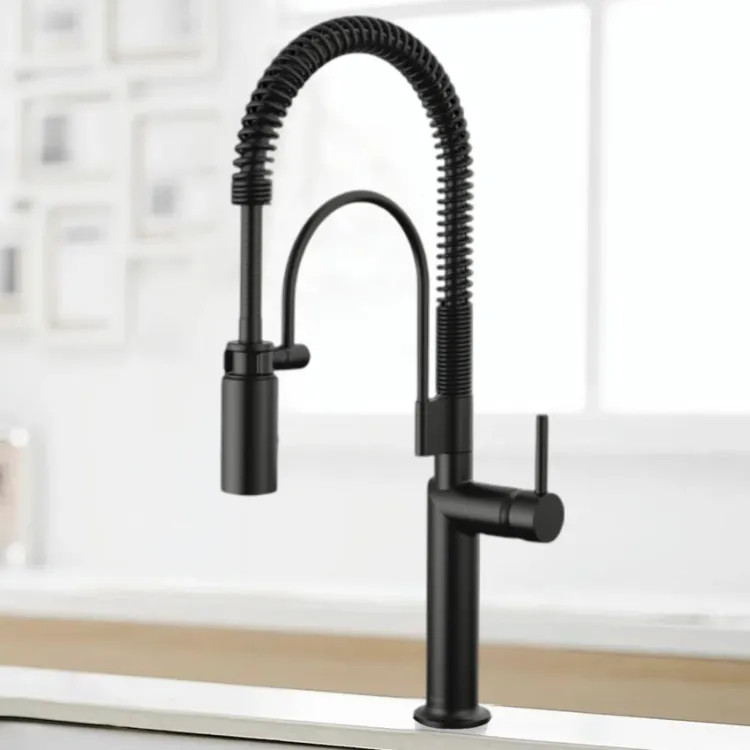Brizo Odin Semi-Professional Kitchen Faucet, Less Handle, MagneDock, DIAMOND Seal, 1.8 GPM, Matte Black - 63375LF-BLLHP