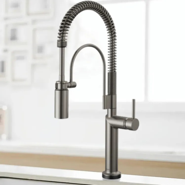 Brizo Odin SmartTouch Semi-Professional Kitchen Faucet, Less Handle, TempID, MagneDock, DIAMOND Seal, 1.8 GPM, Brilliance Luxe Steel - 64375LF-SLLHP