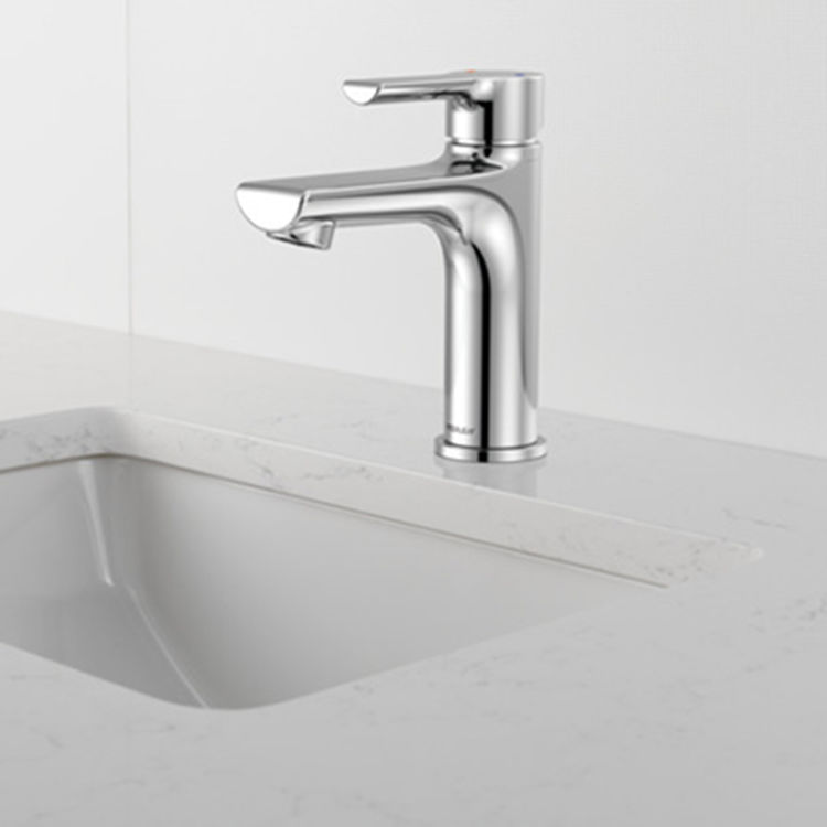 Peerless Flute Single-Hole Bathroom Faucet with 50/50 Pop-Up Drain, Single-Handle, 1.0 GPM, Lever Handle, ADA, WaterSense, Chrome - P1513LF