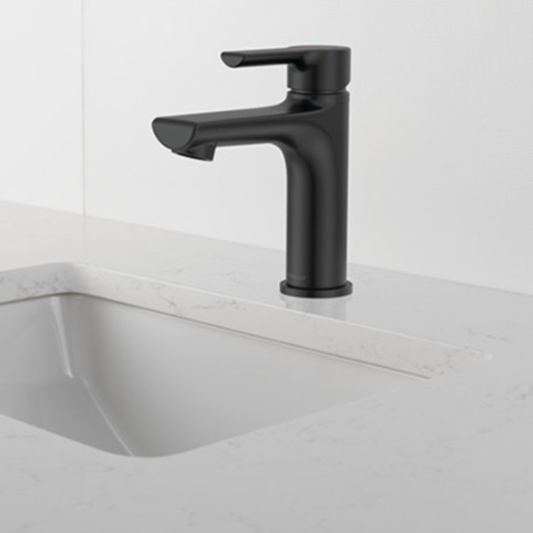 Peerless Flute Single-Hole Bathroom Faucet with 50/50 Pop-Up Drain, Single-Handle, 1.0 GPM, Lever Handle, ADA, WaterSense, Matte Black - P1513LF-BL
