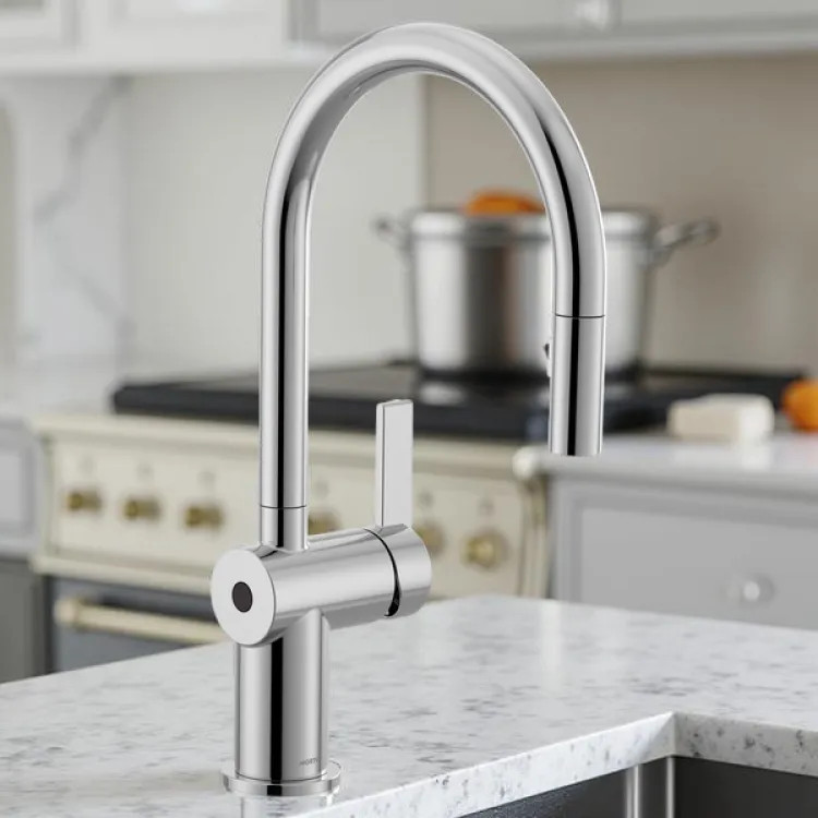 Moen Cia Single-Handle High-Arc Pull-Down Kitchen Faucet w/ MotionSense Wave, 1.5 GPM, Chrome - 7622EWC