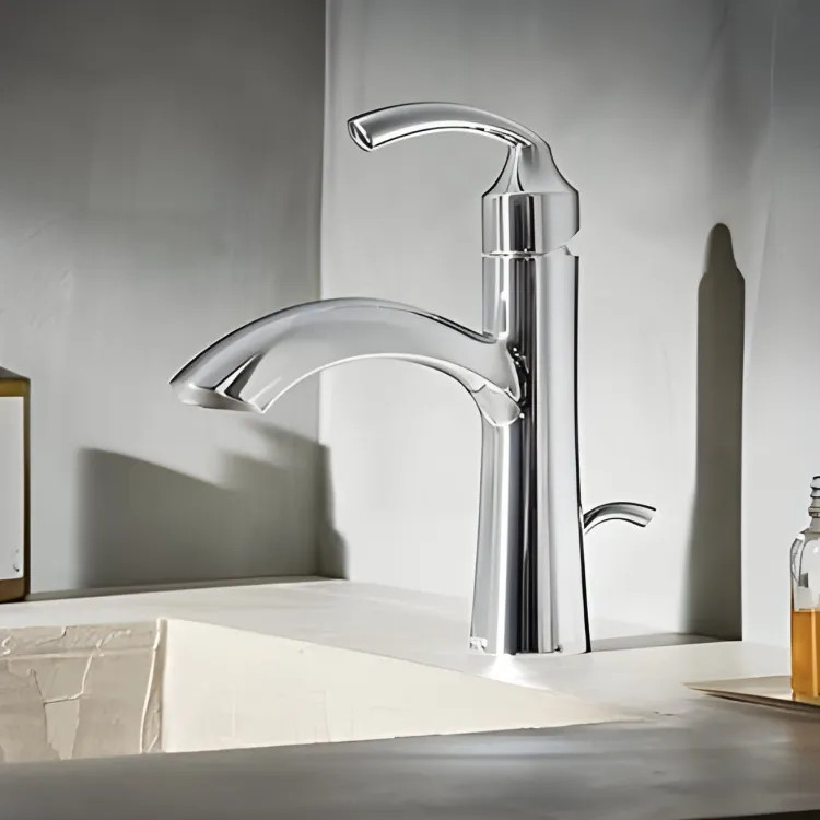 Moen Glyde Single-Handle High Arc Lavatory Faucet with Metal Pop-Up Drain, 1.2 GPM, Lever Handle, Chrome - 6170