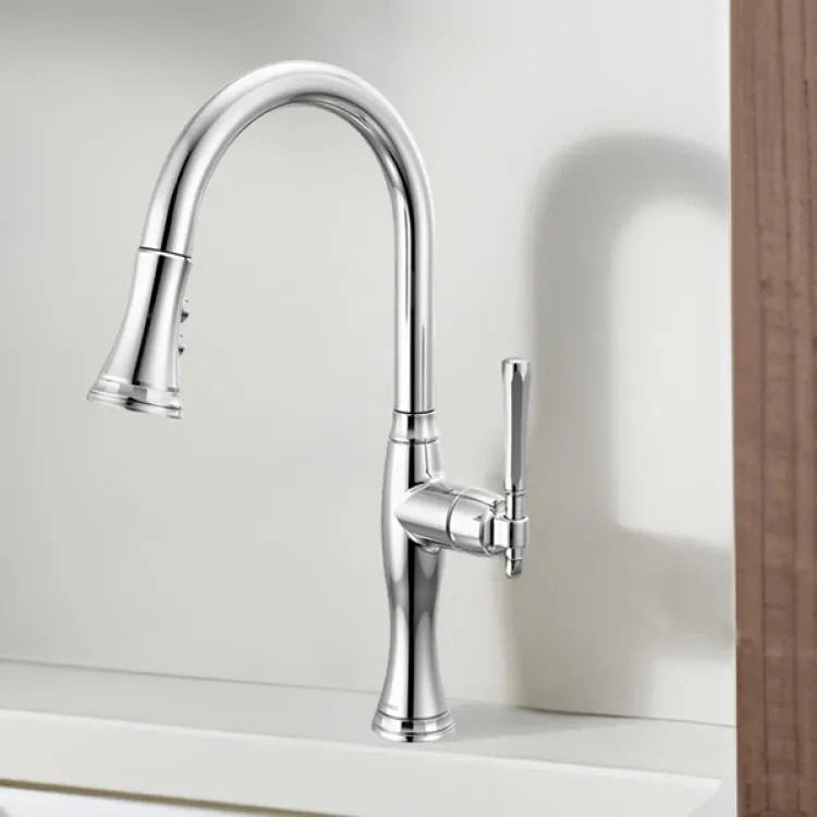 Brizo Tulham Single Handle Pull-Down Kitchen Faucet, 1.8 GPM, Polished Chrome - 63058LF-PC