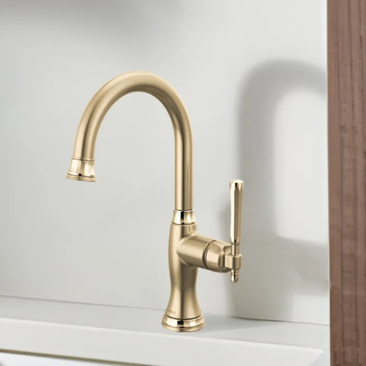 Brizo Tulham Single-Handle Bar Faucet, Lever Handle, 1.8 GPM, Brilliance Luxe Gold / Brilliance Polished Gold - 61058LF-GLPG