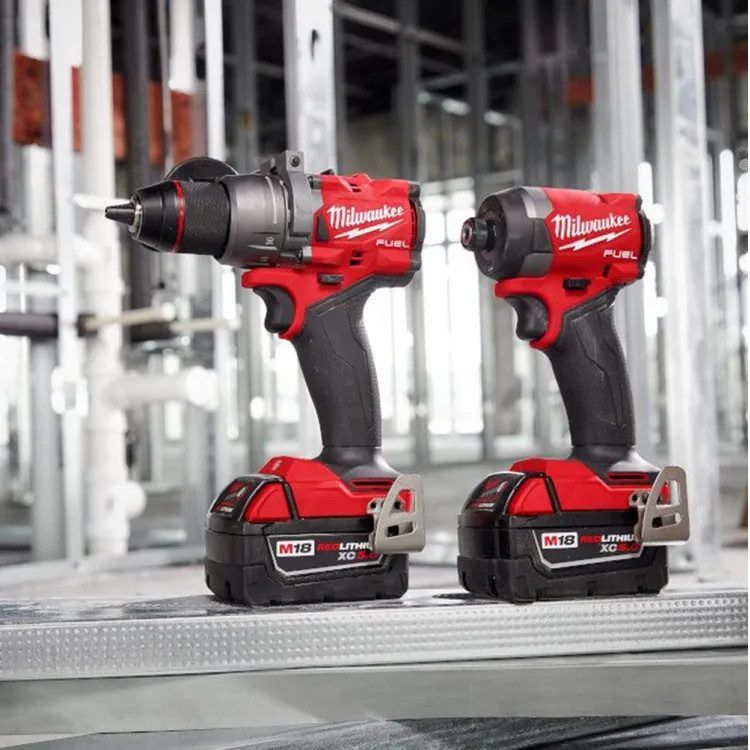 Milwaukee M18 FUEL Brushless Cordless Hammer Drill and Impact Driver Combo Kit (2-Tool) with 2 Batteries - 3697-22
