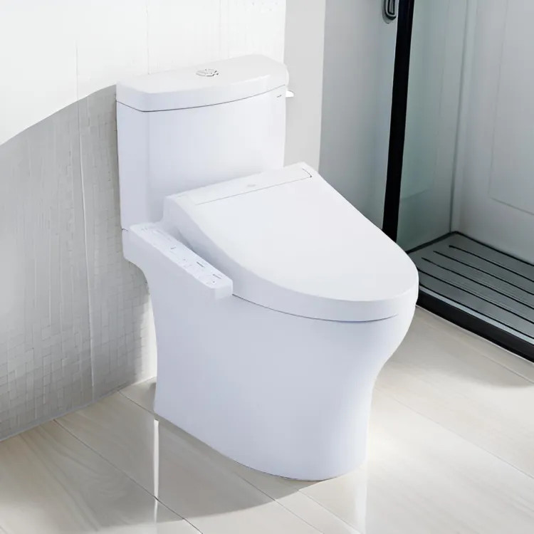 TOTO Aquia IV WASHLET+ Two-Piece Toilet with C2 Bidet Seat, 1.28/0.9 GPF, Cotton White - MW4463074CEMGN#01