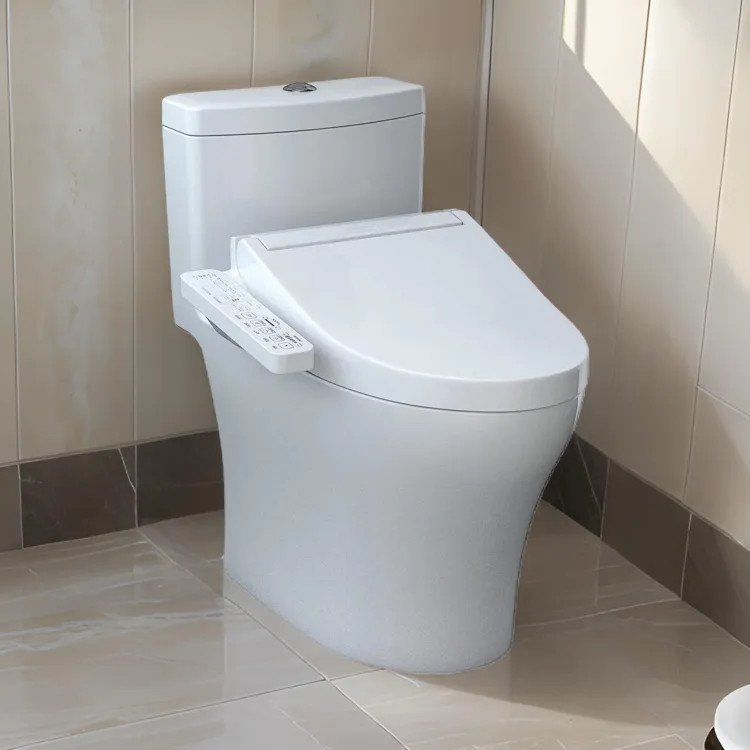 TOTO Aquia IV WASHLET+ One-Piece Toilet with C2 Bidet Seat, 1.28/0.9 GPF, Cotton White - MW6463074CEMFGN#01