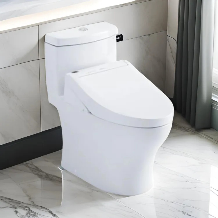 TOTO Aquia IV WASHLET+ One-Piece Toilet with C5 Bidet Seat, 1.28/0.9 GPF, Cotton White - MW6463084CEMFGN#01