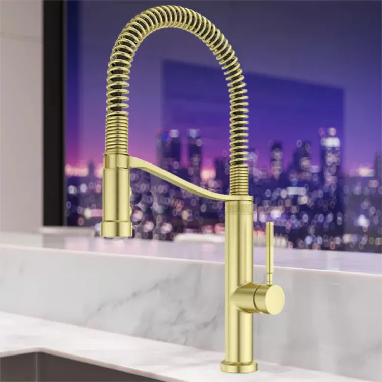 PFISTER GT529-BRUBG ONE HANDLE SEMI-PRO KITCHEN FAUCET BRUSHED GOLD