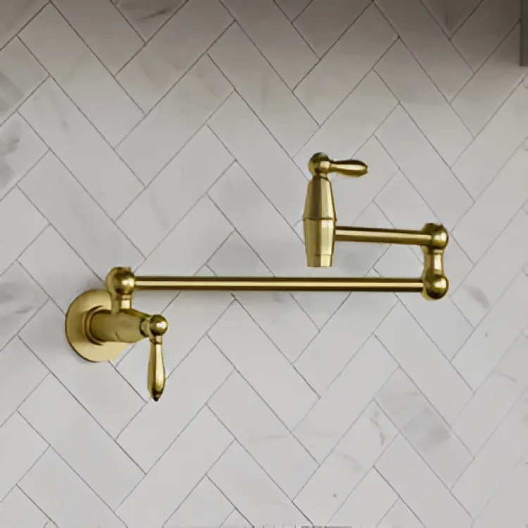 Pfister Port Haven Wall-Mount Pot Filler Faucet, Brushed Gold - GT533-TDBG
