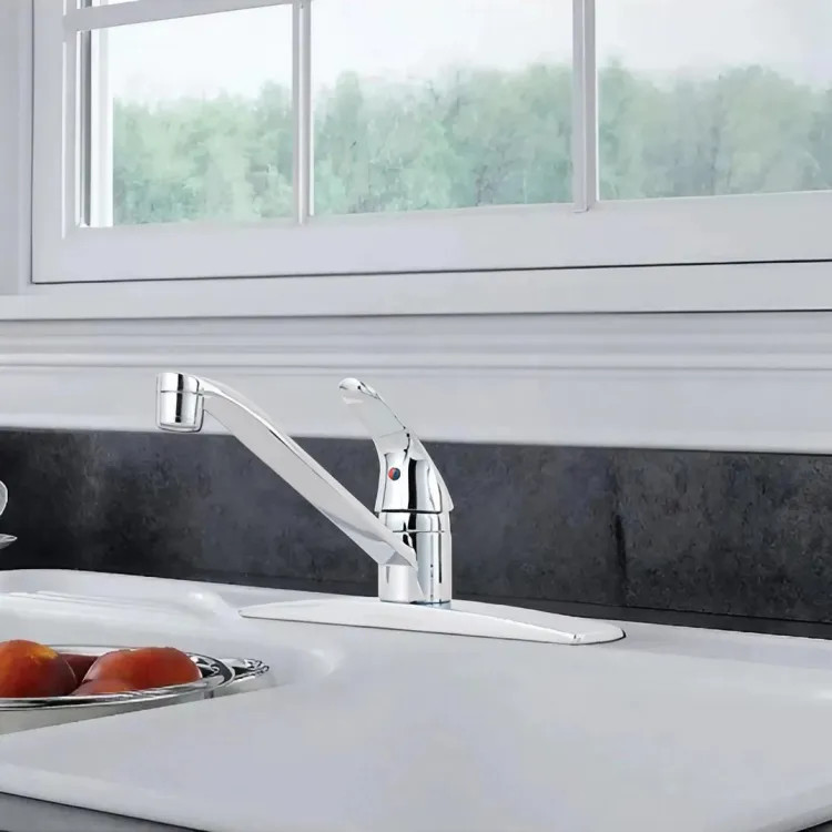 Pfister Pfirst Single Handle Kitchen Faucet, Stainless - J134-144S